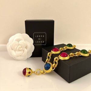 Leona di Lucca Fashion Jewerly Set with necklace and camelia brooch.